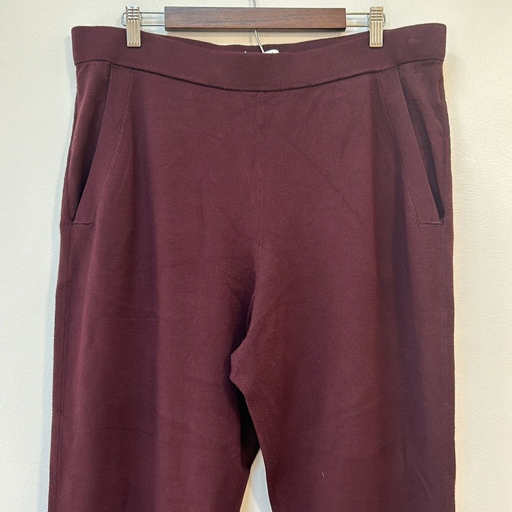 Aritzia Babaton Rodin Burgundy Knit Jogger XL - Picture 6 of 12